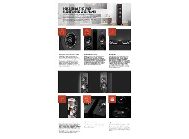Polk Reserve R700 - Valnøtt Toppmodellen i Reserve-serien 