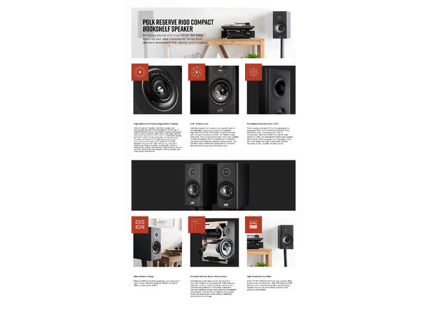 Polk Reserve R100 - Sort Stativhøyttaler 