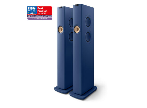 KEF LS60 Wireless - Kongeblå Aktiv gulvstående høyttaler 