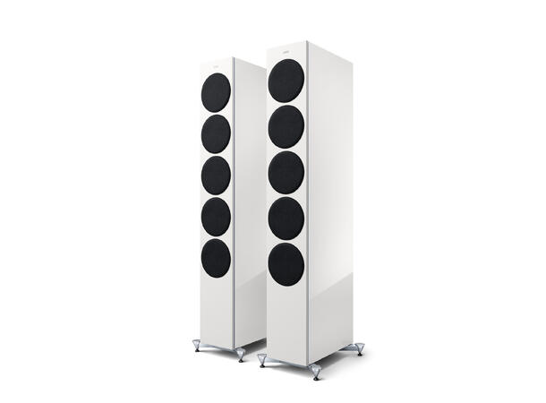 KEF Reference 5 Meta - Hvit høyglans/blå Referansehøyttaler med Meta teknologi 