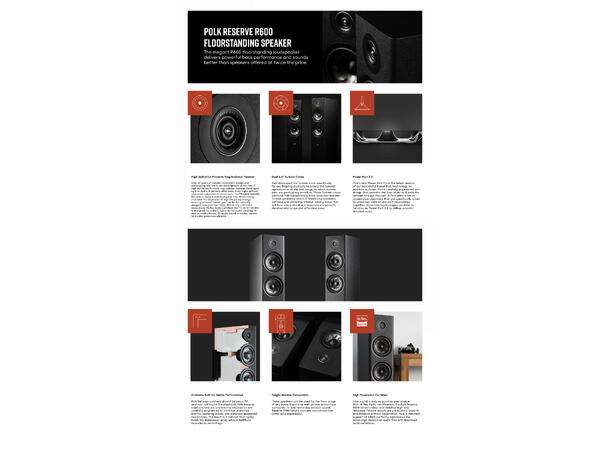 Polk Reserve R600 - Valnøtt Gulvstående høyttaler 