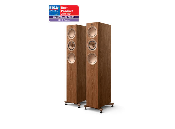 KEF R5 Meta - Valnøtt 3-veis kompakt gulvstående høyttaler 