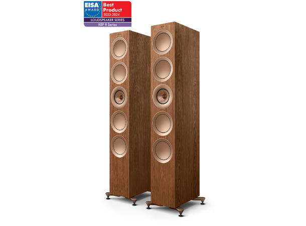 KEF R11 Meta - Valnøtt 3-veis gulvstående flaggskiphøyttaler 