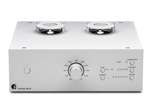 Pro-Ject Tube Box DS3 B - sølv Balansert RIAA-trinn med rør - MM/MC 