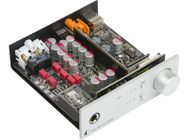 Pro-Ject Head Box S2 Digital - sølv Mini hodetelefonforsterker med DAC 