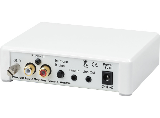 Pro-Ject Phono Box E BT5 - hvit RIAA-trinn med bluetooth - MM 