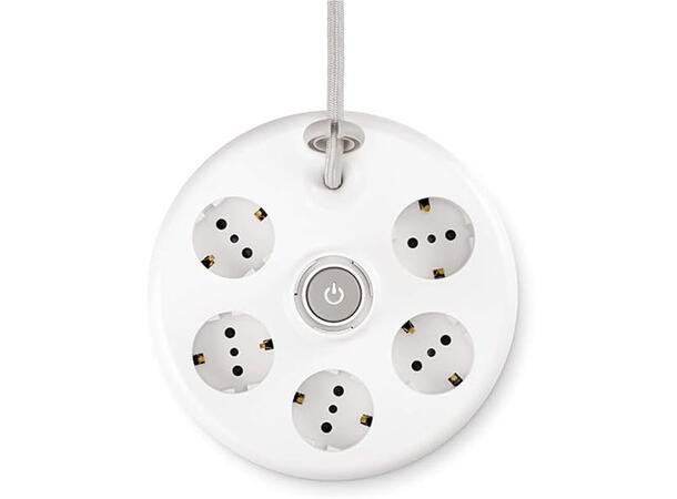 Punkt. ES01 - hvit Skjøteledning med fem uttak 