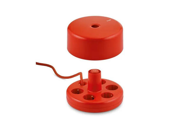 Punkt. ES01 skjøteledning  - rød Skjøteledning med fem uttak 