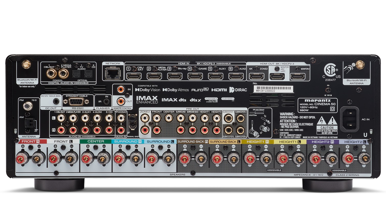 Marantz CINEMA 50 – bakside