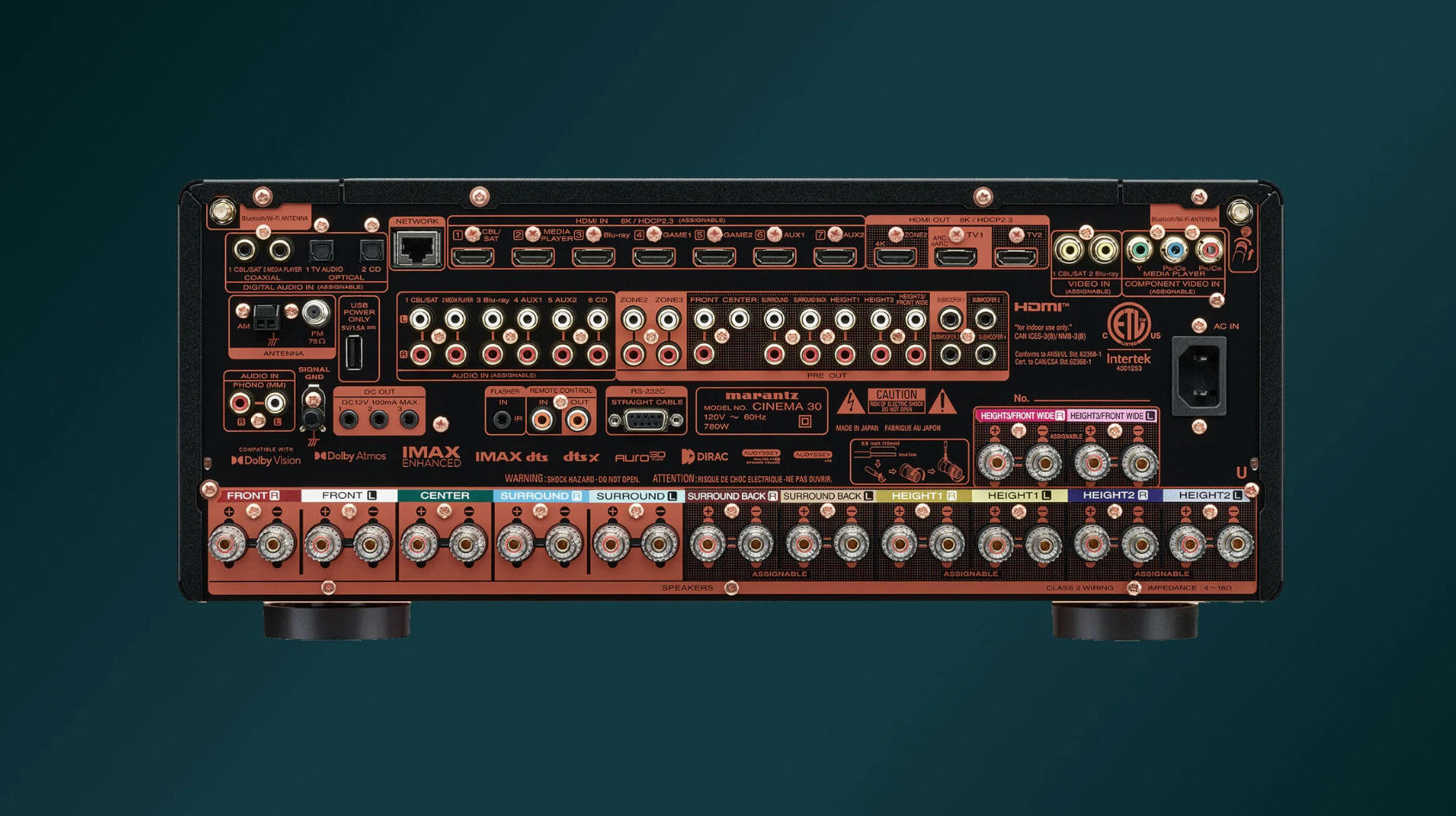 Marantz CINEMA 30 – bakside/tilkoblinger