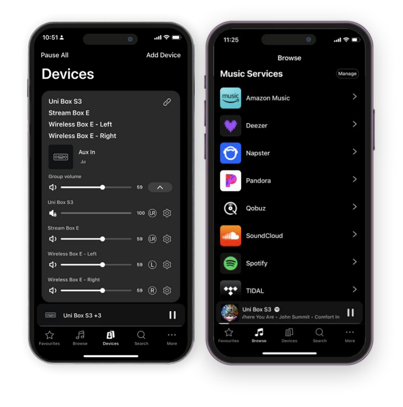 Pro-Ject Home app streamingtjenester