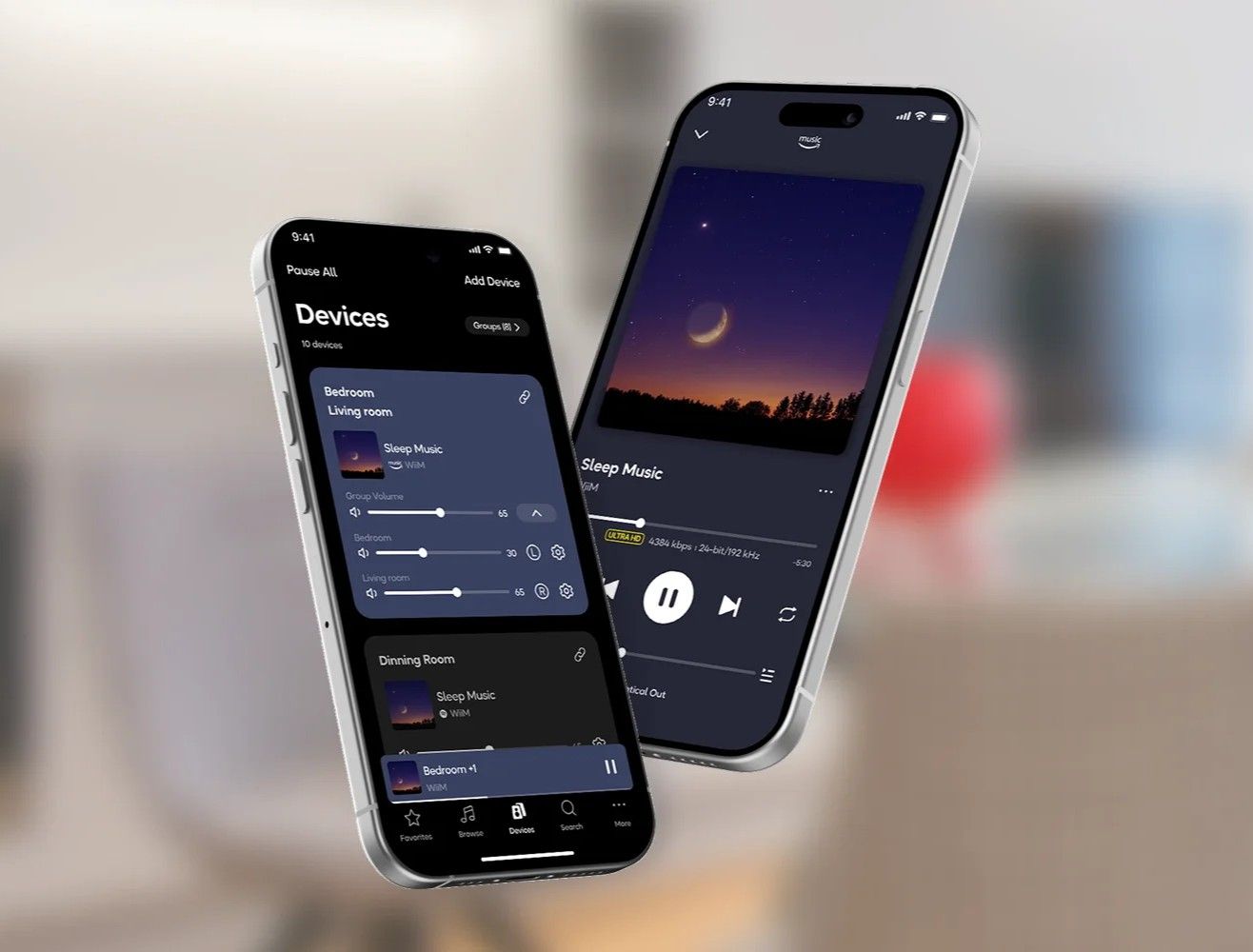 WiiM Home-appen brukt til å styre anlegget