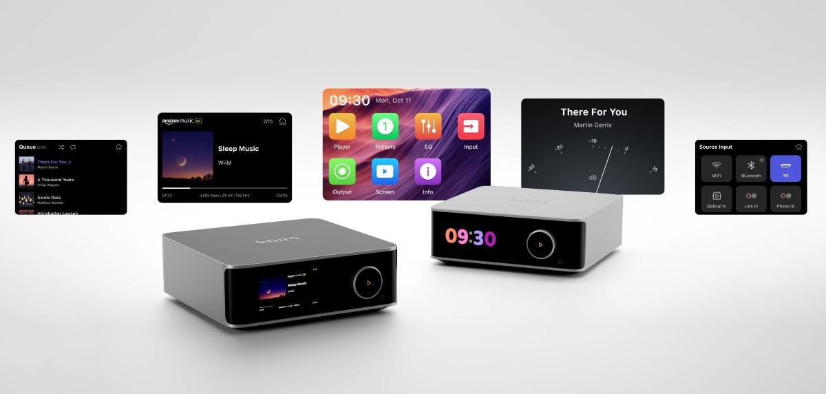 WiiM Ultra – berøringsskjerm og volumkontroll